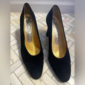 Charles Jordan Paris Vintage Suede Blue Pumps Size 8 1/2 EUC